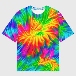 Мужская футболка оверсайз Тай-дай кислотные краски