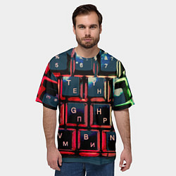 Футболка оверсайз мужская Клавиатура черный, цвет: 3D-принт — фото 2