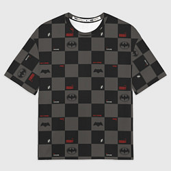Футболка оверсайз мужская Flash and Batman pattern squares, цвет: 3D-принт
