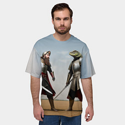 Футболка оверсайз мужская Древний Рус против Ящера, цвет: 3D-принт — фото 2