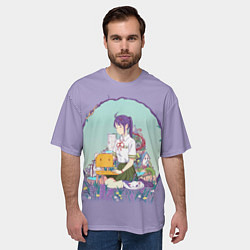 Футболка оверсайз мужская Судзумэ закрывающая двери: аниме, цвет: 3D-принт — фото 2