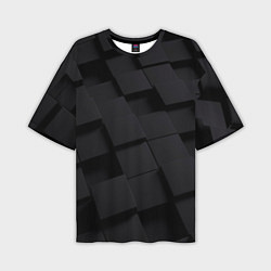 Футболка оверсайз мужская Чёрные геометрические блоки, цвет: 3D-принт