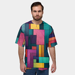 Футболка оверсайз мужская Современные геометрические фигуры, цвет: 3D-принт — фото 2