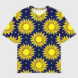 Футболка оверсайз мужская Солнечный паттерн, цвет: 3D-принт