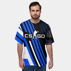 Футболка оверсайз мужская Кс го - синий вулкан, цвет: 3D-принт — фото 2