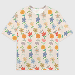 Футболка оверсайз мужская Flowers life, цвет: 3D-принт