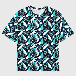 Футболка оверсайз мужская Листопад в синих тонах, цвет: 3D-принт