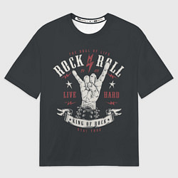 Футболка оверсайз мужская Rock and roll - жест козы, цвет: 3D-принт