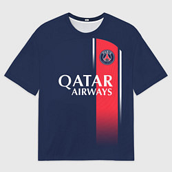 Футболка оверсайз мужская Неймар форма ПСЖ 2324 домашняя, цвет: 3D-принт