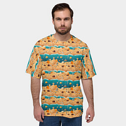 Футболка оверсайз мужская Пляж паттерн, цвет: 3D-принт — фото 2