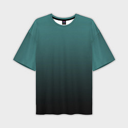 Мужская футболка оверсайз Градиент зелено-черный