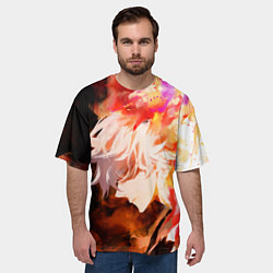 Футболка оверсайз мужская Габимару в цветном огне, цвет: 3D-принт — фото 2
