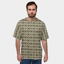 Футболка оверсайз мужская Золотисто-коричневая симметрия, цвет: 3D-принт — фото 2