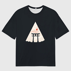 Футболка оверсайз мужская Японские ворота Тории в горах, цвет: 3D-принт