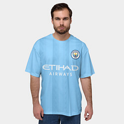Футболка оверсайз мужская Кевин Де Брёйне Манчестер Сити 2324 форма домашняя, цвет: 3D-принт — фото 2
