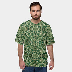 Футболка оверсайз мужская Зелёный гобелен, цвет: 3D-принт — фото 2