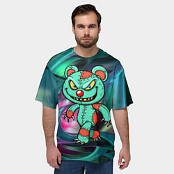 Футболка оверсайз мужская Кровожадный мишутка-вуду, цвет: 3D-принт — фото 2