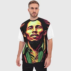 Футболка оверсайз мужская Digital Art Bob Marley in the field, цвет: 3D-принт — фото 2