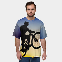 Футболка оверсайз мужская Прыжок велосипедиста, цвет: 3D-принт — фото 2