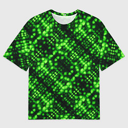 Мужская футболка оверсайз Зеленые точечные ромбы