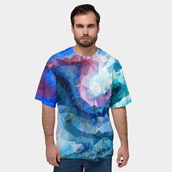 Футболка оверсайз мужская Blue mosaic, цвет: 3D-принт — фото 2