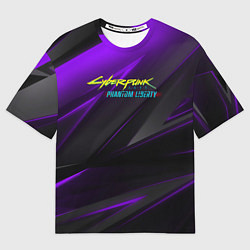 Футболка оверсайз мужская Cyberpunk 2077 phantom liberty dark logo, цвет: 3D-принт