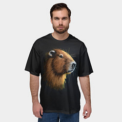 Футболка оверсайз мужская Вышивка Капибара, цвет: 3D-принт — фото 2