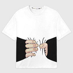Футболка оверсайз мужская Рука сжимает талию, цвет: 3D-принт