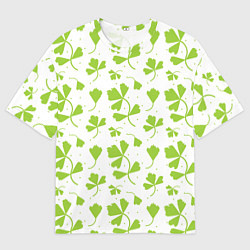 Футболка оверсайз мужская Зелёные веточки, цвет: 3D-принт