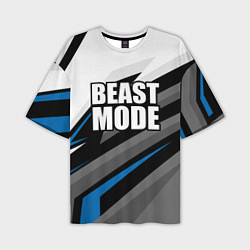 Мужская футболка оверсайз Beast mode - blue sport