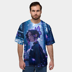 Футболка оверсайз мужская Шинобу Кочо из Клинка, цвет: 3D-принт — фото 2