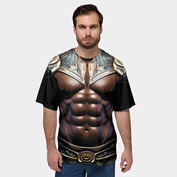 Футболка оверсайз мужская Африканский воин в доспехах, цвет: 3D-принт — фото 2