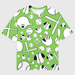 Футболка оверсайз мужская Мир бейсбола, цвет: 3D-принт