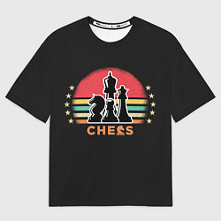 Мужская футболка оверсайз Шахматные фигуры chess