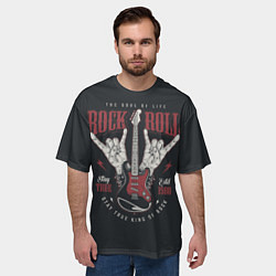 Футболка оверсайз мужская Rock and roll - хой, цвет: 3D-принт — фото 2