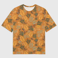 Мужская футболка оверсайз Мексиканские оранжевые папаротники