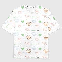 Футболка оверсайз мужская Cute hearts, цвет: 3D-принт