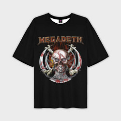 Мужская футболка оверсайз Megadeth - боевой череп