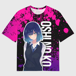 Футболка оверсайз мужская Акане - ребёнок айдола - неон, цвет: 3D-принт