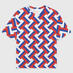 Футболка оверсайз мужская Россия - плетёнка, цвет: 3D-принт