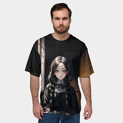 Футболка оверсайз мужская Готическая девушка в темной комнате, цвет: 3D-принт — фото 2