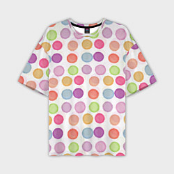 Футболка оверсайз мужская Цветные кружочки, цвет: 3D-принт