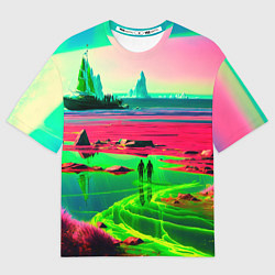 Мужская футболка оверсайз Кислотный мир