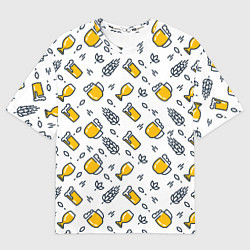 Мужская футболка оверсайз Пиво пенное