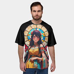 Футболка оверсайз мужская Ай айдол - звездное дитя - витраж, цвет: 3D-принт — фото 2