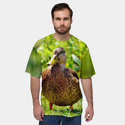 Футболка оверсайз мужская Утка Кряква, цвет: 3D-принт — фото 2
