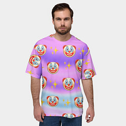 Футболка оверсайз мужская Узор с Клоунами, цвет: 3D-принт — фото 2