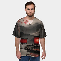 Футболка оверсайз мужская Домик у реки, цвет: 3D-принт — фото 2