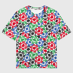 Футболка оверсайз мужская Фишки, Ставки, Покер, цвет: 3D-принт