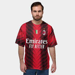 Футболка оверсайз мужская Златан Ибрагимович Милан форма 2324 домашняя, цвет: 3D-принт — фото 2